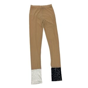 NWOT ⚜️🤍🤎🖤⚜️ Costume dept. mesh see through nude leggings sequin bottoms